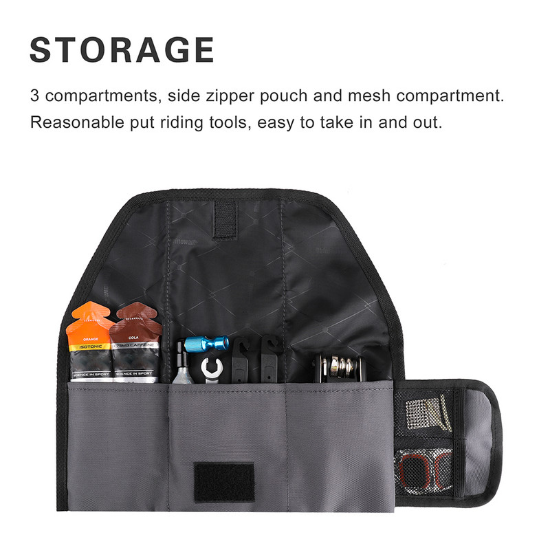 Rhinowalk kerékpártáska szerszámtáska felső első csővázas táska Burrito csomagtartó tok fekete MTB kerékpár hátsó szerszámtároló készletek nyeregtáska új