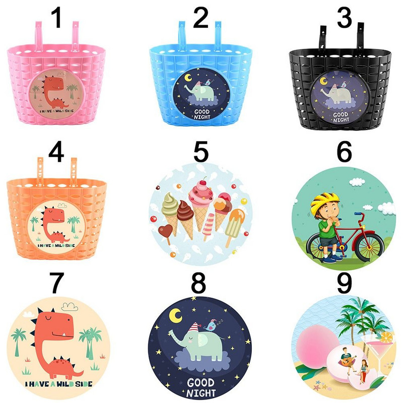 Vaikų dviračių laikymo krepšys paspirtukas vairas krepšys dviračio priekinis nešiklio krepšys galinis dviračių krepšelis paspirtukas priekinio krepšelio lipdukas