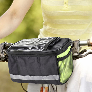 Водоустойчива велосипедна чанта с голям капацитет МТБ чанта за предно кормило на открито Пътуване на открито Колоездене Горна предна кошница сумка для велосипеда