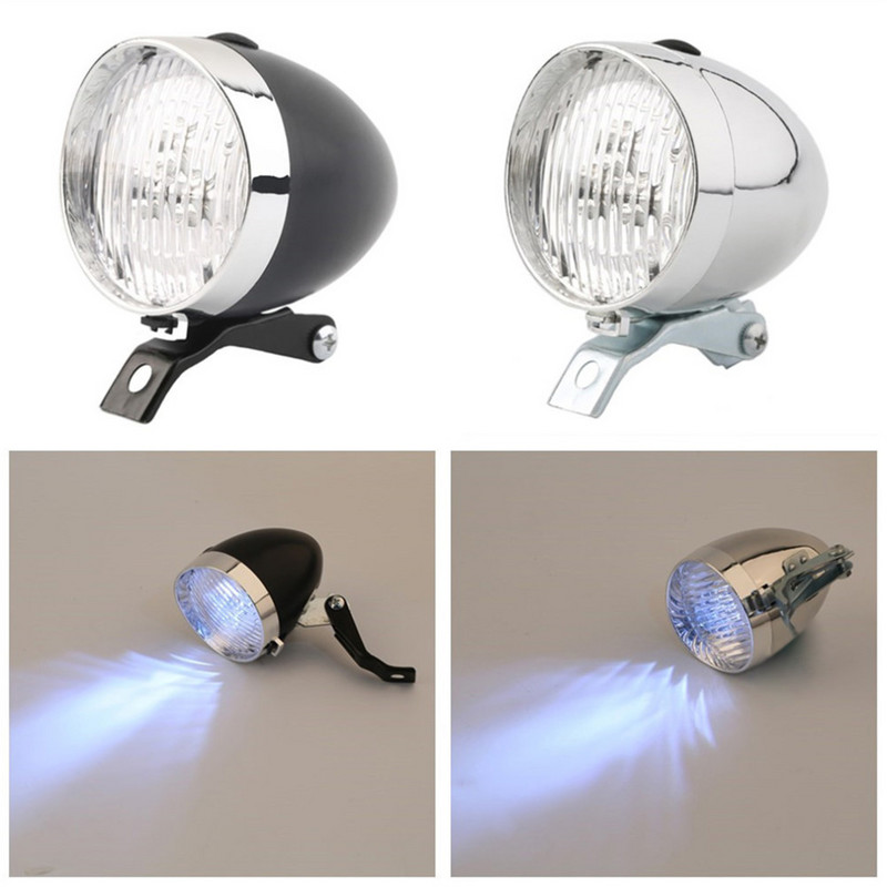 ABS 3LED akkumulátorral működő kerékpáros fényszórók éjszakai lovaglás biztonsági figyelmeztető lámpák Retro kerékpár első lámpák lovaglás kellékek