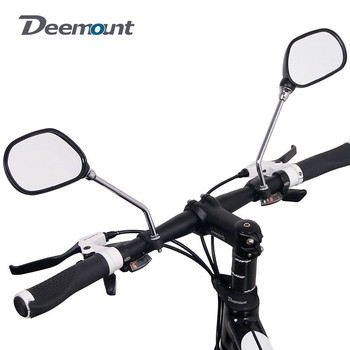 Deemount 1 чифт велосипедно стъклено огледало за обратно виждане Кормило на велосипед с широк диапазон на заден поглед Светлинен рефлектор Регулируеми ъгъл огледала