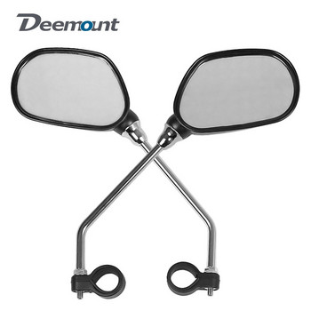 Deemount 1 чифт велосипедно стъклено огледало за обратно виждане Кормило на велосипед с широк диапазон на заден поглед Светлинен рефлектор Регулируеми ъгъл огледала