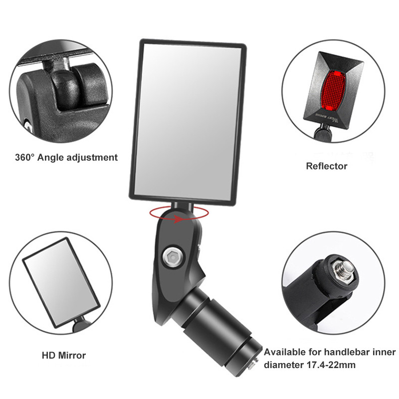 PC-kerékpáros visszapillantó tükör 360°-ban forgatható, összecsukható országúti hegyi kerékpáros fényvisszaverő tükör lovaglófelszerelés 1db