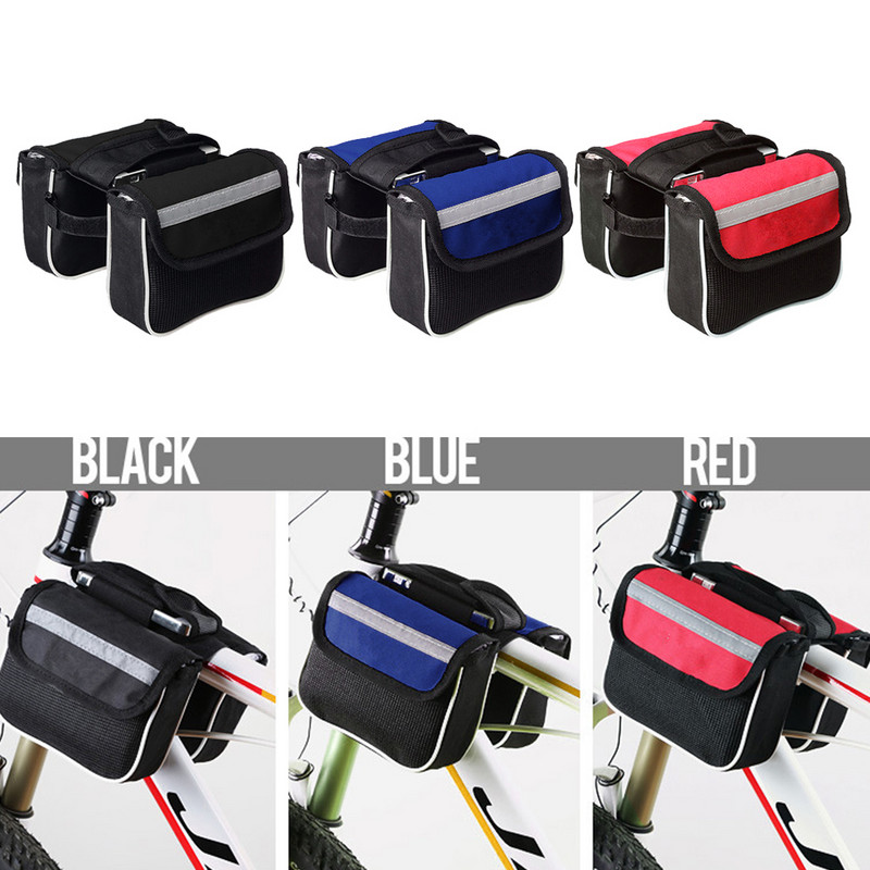 Hegyikerékpár nyeregtáska váz elülső felső cső kerékpáros telefontok, kerékpártáska, kétoldali hátsó csomagtartó, kerékpártáska