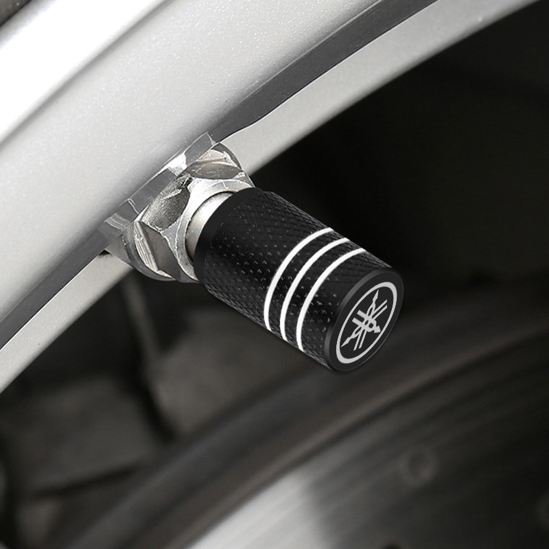 Капачка на стеблото на вентила на автомобилната гума. Капачка на вентила на гумата в стил на нарязване. Капачка на въздушния клапан на стеблото на колелото от алуминиева гума за Yamaha R1 R3 R25 Mt-09 Mt07