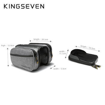 Μπροστινή τσάντα ποδηλάτου KINGSEVEN 1,4L Τηλεφωνική τσάντα με οθόνη αφής MTB Mountain Road Αδιάβροχη τσάντα Top Tube Frame Αξεσουάρ ποδηλάτου