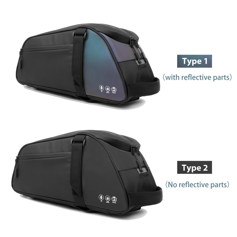 Vízálló kerékpár hátsó csomagtartó táska Kerékpártartó Kerékpáros hátsó csomagtartó PU Nagy kapacitású MTB hegyi kerékpártáska