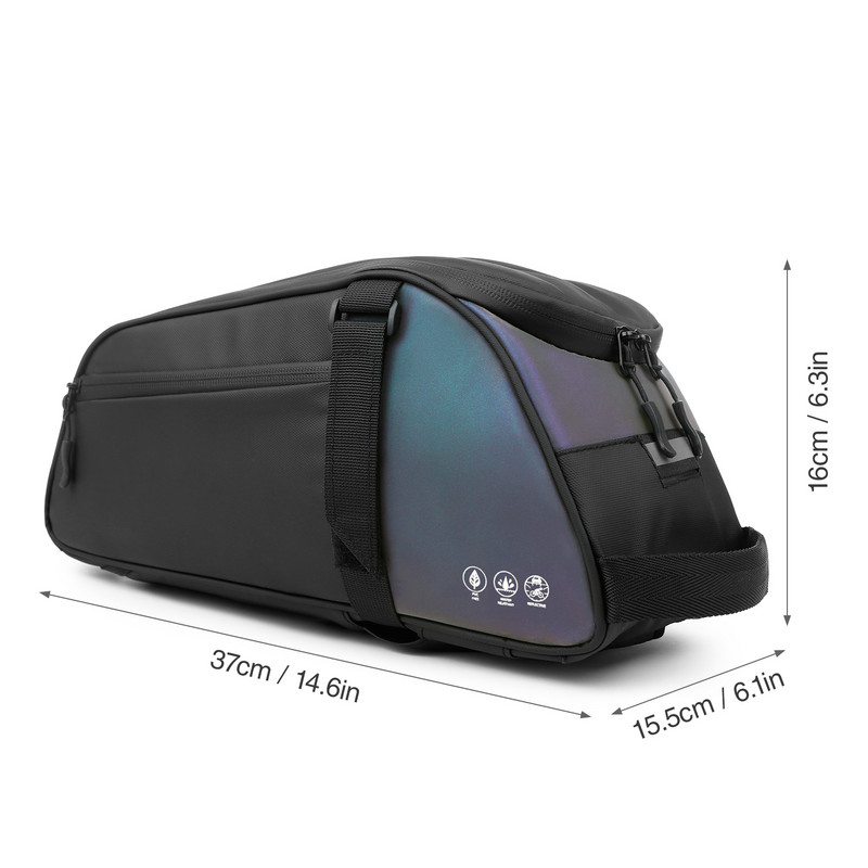 Vízálló kerékpár hátsó csomagtartó táska Kerékpártartó Kerékpáros hátsó csomagtartó PU Nagy kapacitású MTB hegyi kerékpártáska