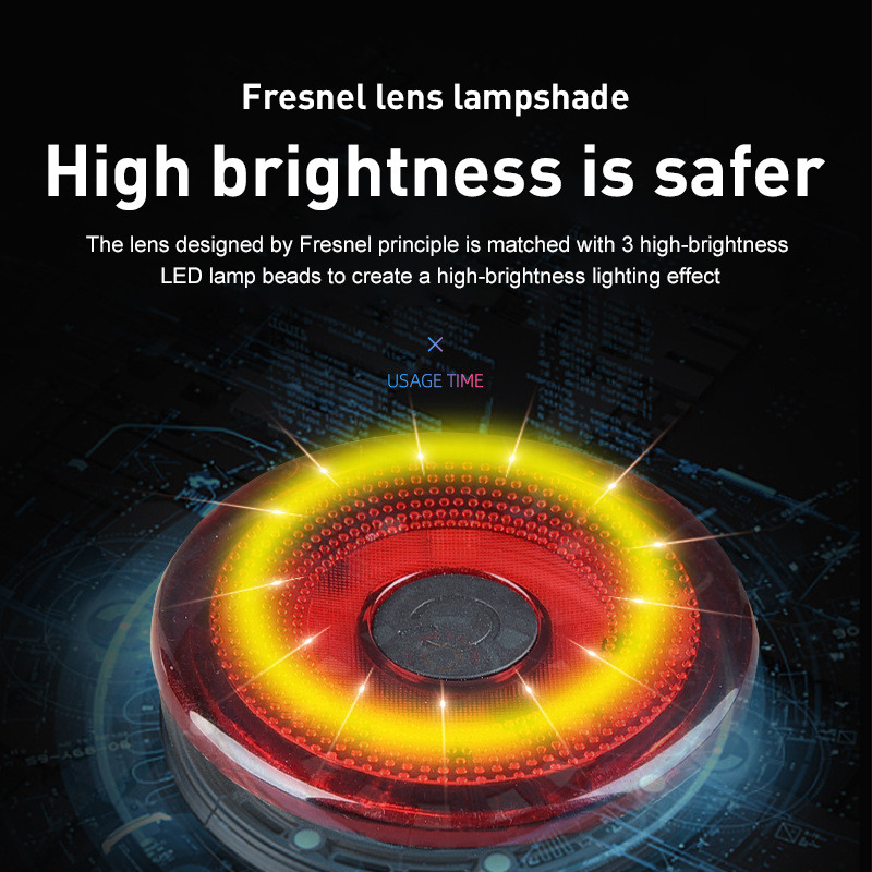 Új kerékpár hátsó lámpa alumínium ötvözet fej/hátsó lámpa éjszakai lovaglás figyelmeztető LED lámpa hegyi kerékpár biztonsági lámpa tartozékok 2023