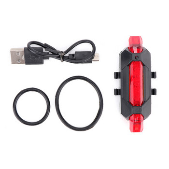 USB акумулаторна водоустойчива лампа за планински велосипед Предупреждение Колоездене Задна светлина Велосипед LED Задна светлина за фарове за електрически скутер