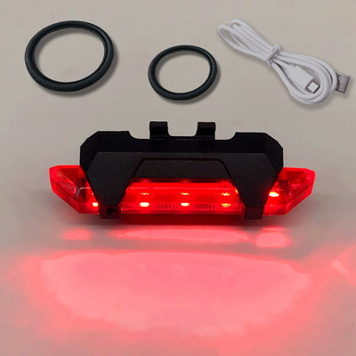 USB újratölthető, vízálló hegyi kerékpáros lámpa figyelmeztető kerékpáros hátsó lámpa kerékpár LED-es fényszóró hátsó lámpa elektromos robogóhoz
