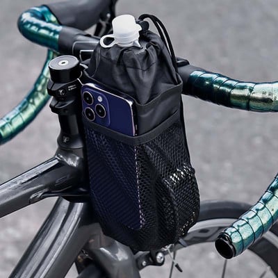 Dviračio krepšio dviračio butelio laikiklis dviračių vandens butelių laikiklio maišelis MTB dviračiui izoliuotas virdulys vairo maišelio priedai