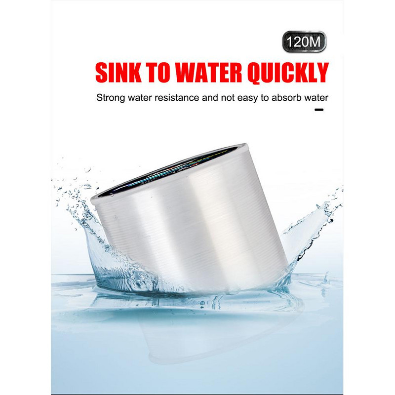 1 tekercs 120M fluorkarbon bevonatú horgászzsinór 5LB-34LB főzsinór alsor horgászcsali süllyesztő