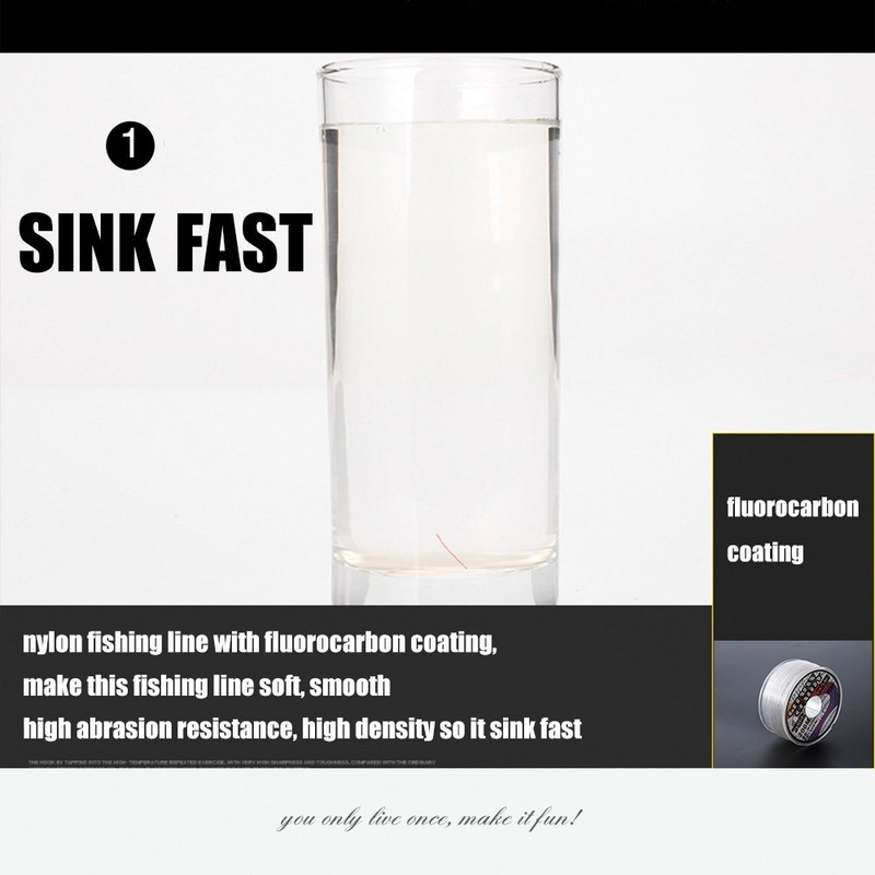200 m fluorkarbon bevonatú horgászzsinór fehér barna süllyedő magas Kopásállóság nyújtható peche ponty karbon damil