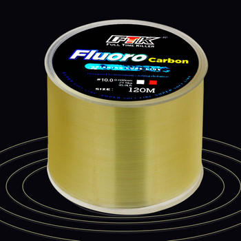 FTK 120M Fluorocarbon Coating Fishing Line Carbon Fiber Leader Line 7.15LB-45LB Fishing Lure Wire Sinking Line Japan
