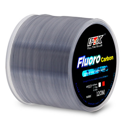 FTK 120M Fluorocarbon Coating Fishing Line Carbon Fiber Leader Line 7.15LB-45LB Fishing Lure Wire Sinking Line Japan