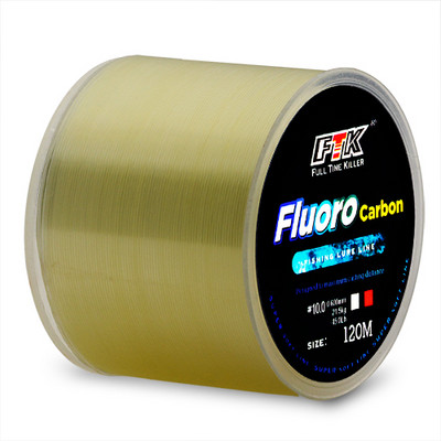 FTK 120M Fluorocarbon Coating Fishing Line Carbon Fiber Leader Line 7.15LB-45LB Fishing Lure Wire Sinking Line Japan