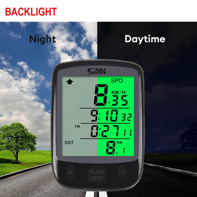 Kerékpár Sebességmérő Vezeték nélküli vezetékes kilométerszámláló Kerékpár világító óra Sebességmérő Kilométeróra Esőálló Kerékpárkomputer