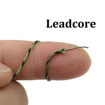 5m πλεκτό Lead Core Carp Leader Line Camo Green Mainline Leadcore for Carp Rig Chod Helicopter Rig Carp Coarse Fishing Line