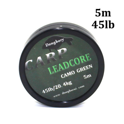 5m πλεκτό Lead Core Carp Leader Line Camo Green Mainline Leadcore for Carp Rig Chod Helicopter Rig Carp Coarse Fishing Line