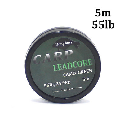 5m πλεκτό Lead Core Carp Leader Line Camo Green Mainline Leadcore for Carp Rig Chod Helicopter Rig Carp Coarse Fishing Line