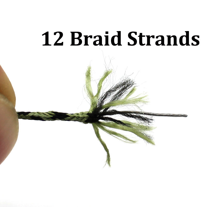 5 méteres fonott ólom zsinór, Camo zöld főzsinór zsinór ponty horgászzsinórhoz.