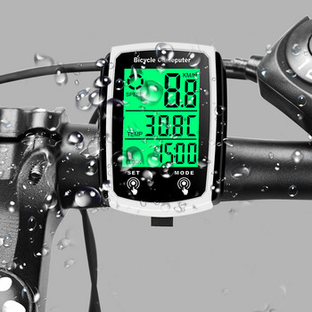 Ποδήλατο Ενσύρματη ταχύτητα LCD υπολογιστών ταχύτητας χιλιομετρητή Αγγλικό μετρητή χιλιομέτρου ποδηλάτου Χρονόμετρο ποδηλασίας ένδειξης θερμοκρασίας