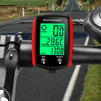 Ποδήλατο Ενσύρματη ταχύτητα LCD υπολογιστών ταχύτητας χιλιομετρητή Αγγλικό μετρητή χιλιομέτρου ποδηλάτου Χρονόμετρο ποδηλασίας ένδειξης θερμοκρασίας