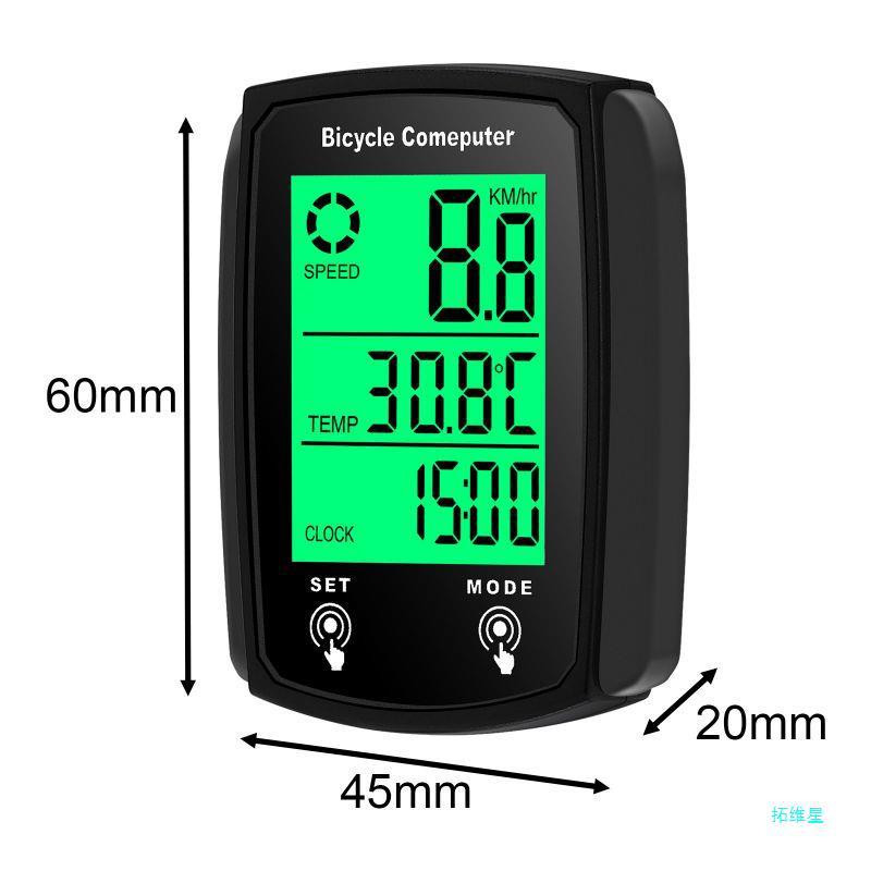 Kerékpár számítógép Vezetékes sebességmérő Kilométerszámláló Stopper Sebességmérő óra Kerékpár kerékpározás sebességmérő Kerékpár tartozékok