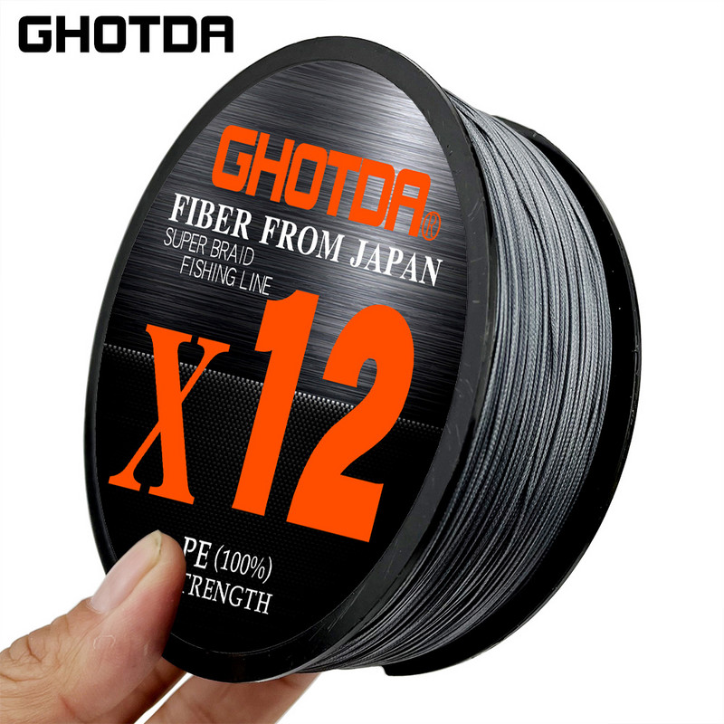 Japan Fabric horgászzsinór 100M 12 szálas fonott horgászzsinór többszálas PE zsinór pontyhorgász dróthoz 0,6-8,0#