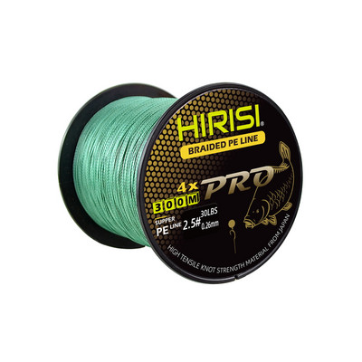 Hirisi Carp Fishing Line 4 Strands 300M Braided PE Line 15-70LB Multifilament Fishing Line Smooth