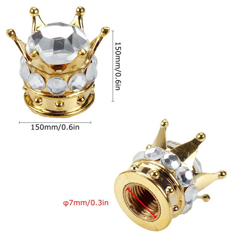 4db Lovagláskorona Gyémánt Kerékpár Motorkerékpár Abroncs Tartozékok Szelepszár sapka porálló burkolat Védőburkolat