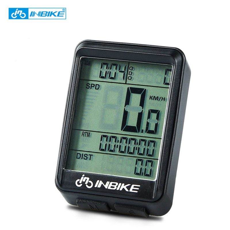 INBIKE 2,1 hüvelykes kerékpáros vezeték nélküli számítógép esőálló többfunkciós kerékpáros kilométerszámláló kerékpáros sebességmérő stopperóra háttérvilágítás