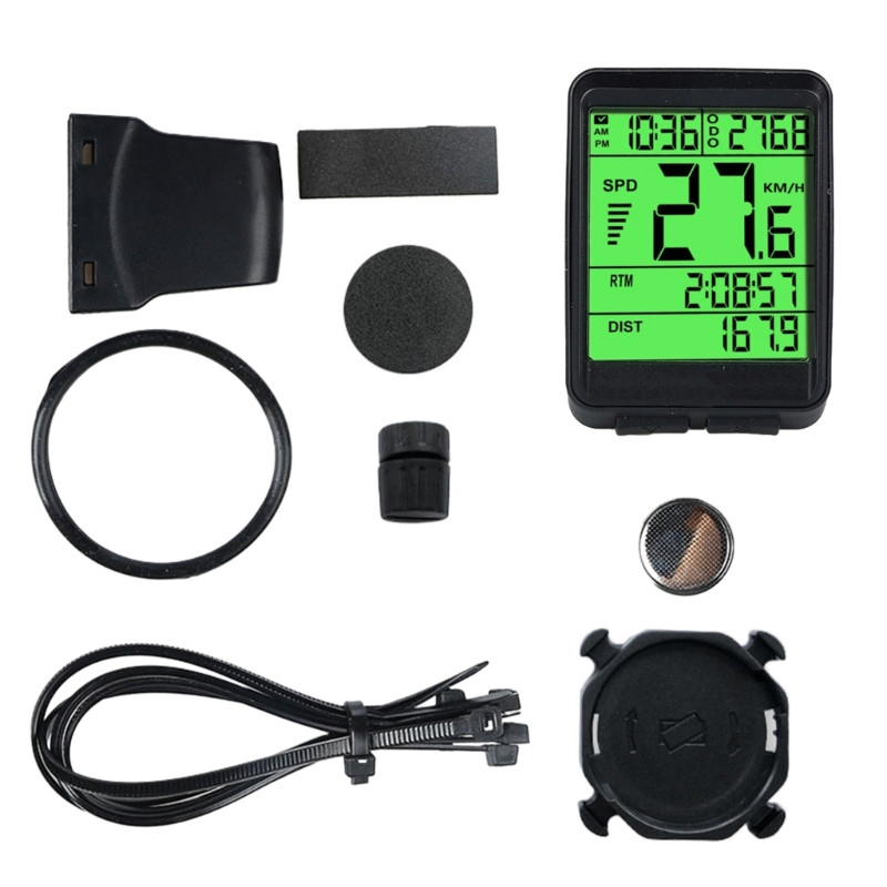 Mini kerékpár számítógép Vezeték nélküli kerékpáros számítógép LCD háttérvilágítással Többfunkciós kerékpárok Sebességmérők Kilométerszámlálók