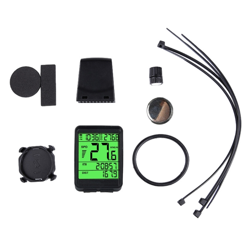 Mini kerékpár számítógép Vezeték nélküli kerékpáros számítógép LCD háttérvilágítással Többfunkciós kerékpárok Sebességmérők Kilométerszámlálók