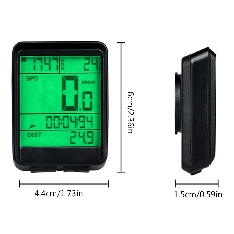 Mini kerékpár számítógép Vezeték nélküli kerékpáros számítógép LCD háttérvilágítással Többfunkciós kerékpárok Sebességmérők Kilométerszámlálók