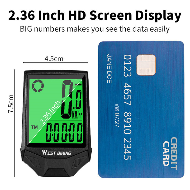 Kerékpárkomputer vezeték nélküli MTB országúti kerékpár kilométer-számláló vízálló háttérvilágítású kerékpáros sebességmérő LED-es sebességmérő stopper kerékpár tartozékok