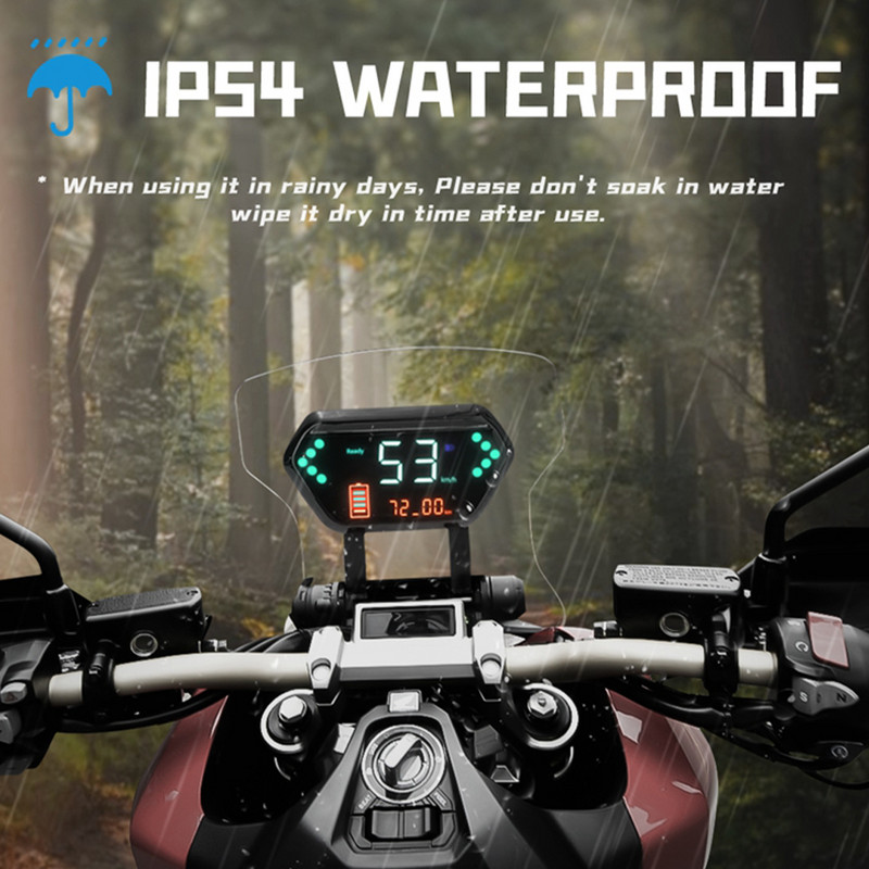 Električni bicikl LCD zaslon 36V 48V 60V s brzinomjerom Odometar Napajanje baterije Indikator pokazivača smjera 72V za regulator faze