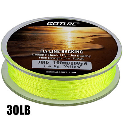 Goture 100M/109Yrd Fly Fishing Backing Line 20lb/30lb 8 Strands Braided Fishing Line for Fly Fishing
