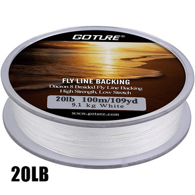 Goture 100M/109Yrd Fly Fishing Backing Line 20lb/30lb 8 Strands Braided Fishing Line for Fly Fishing