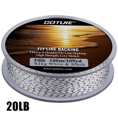 Goture 100M/109Yrd Fly Fishing Backing Line 20lb/30lb 8 Strands Braided Fishing Line for Fly Fishing