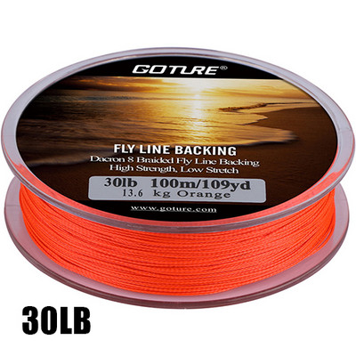 Goture 100M/109Yrd Fly Fishing Backing Line 20lb/30lb 8 Strands Braided Fishing Line for Fly Fishing