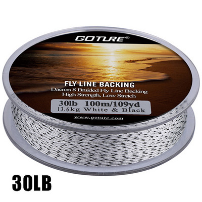 Goture 100M/109Yrd Fly Fishing Backing Line 20lb/30lb 8 Strands Braided Fishing Line for Fly Fishing