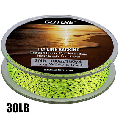 Goture 100M/109Yrd Fly Fishing Backing Line 20lb/30lb 8 Strands Braided Fishing Line for Fly Fishing