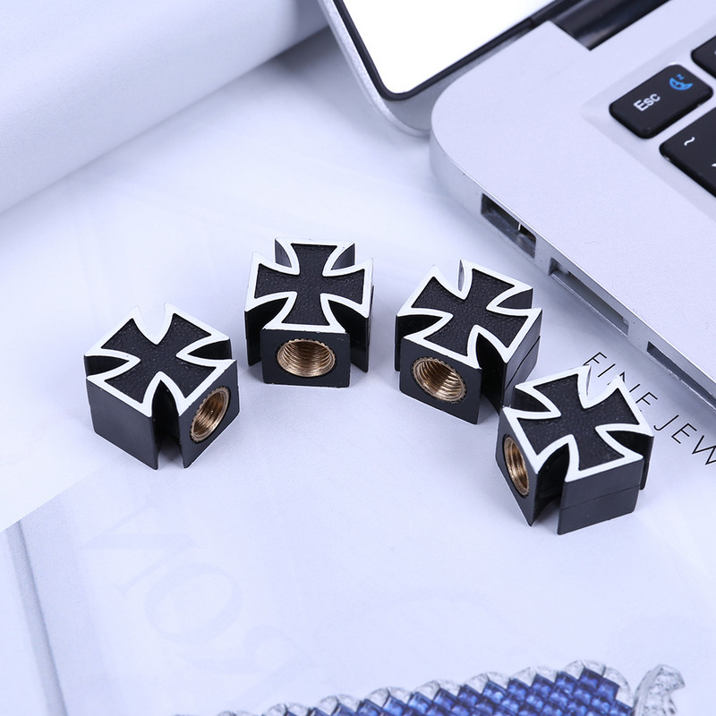 4db autógumi kerékszelep sapkák univerzális gumiabroncs szelepsapkák védőburkolat kereszt stílusú porálló autós teherautó motorkerékpárhoz