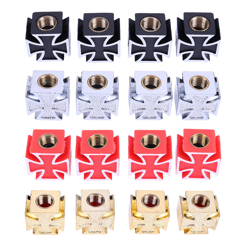 4db autógumi kerékszelep sapkák univerzális gumiabroncs szelepsapkák védőburkolat kereszt stílusú porálló autós teherautó motorkerékpárhoz