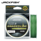 JACKFISH 100m 8 Strand PE Braided Fishing Line 10-80LB Multifilament Fishing Lines for Carp Fishing Tackle Ψάρεμα θαλασσινού νερού