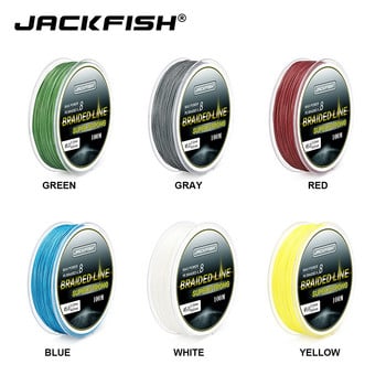 JACKFISH 100m 8 Strand PE Braided Fishing Line 10-80LB Multifilament Fishing Lines for Carp Fishing Tackle Ψάρεμα θαλασσινού νερού