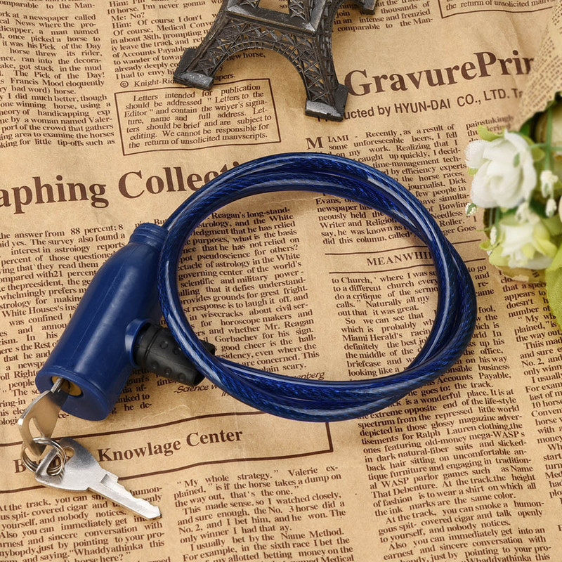 Kerékpáros lopásgátló biztonsági kerékpárzár Kábelzárak 2 kulccsal biztonsági acél drót fémzár kerékpáros elektromos robogóhoz