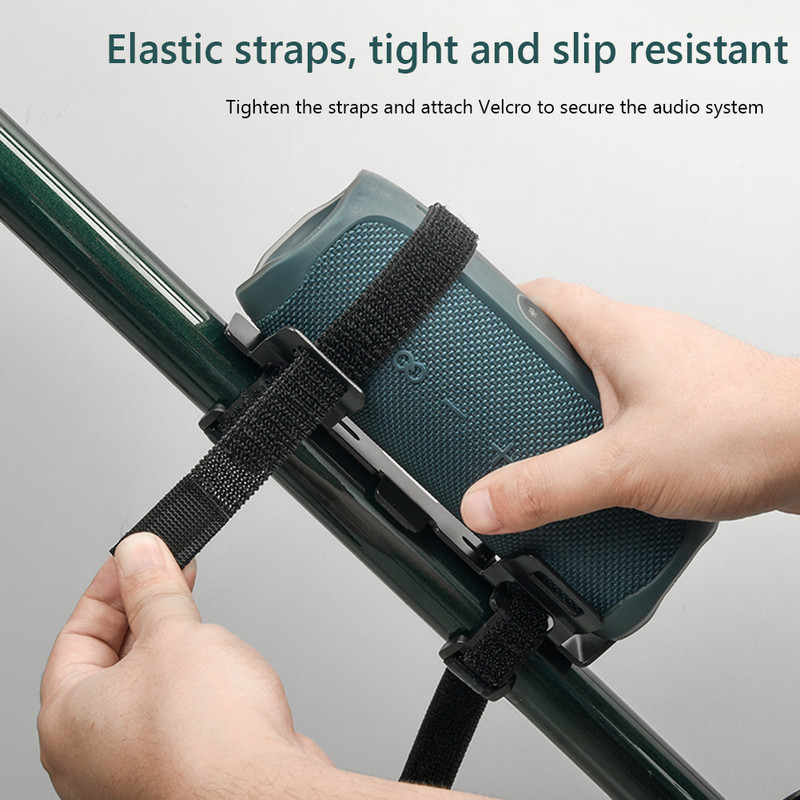 Hordozható kerékpáros hangszóró állványtartó a JBL Charge 5/JBL Flip 5 csúszásgátló hangdobozhoz, hevederes vízpohártartó 6,6-10 cm-hez